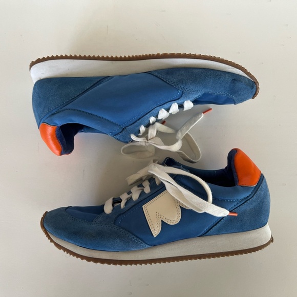 Birdies ‘The Roadrunner’ Suede Athletic Sneakers, Ultramarine Blue/Orange, 8.5 - Picture 7 of 12